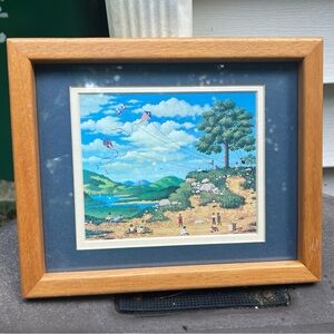 Charles Wysocki Marble & Kites Traditional Americana Patriotic Framed Art Print